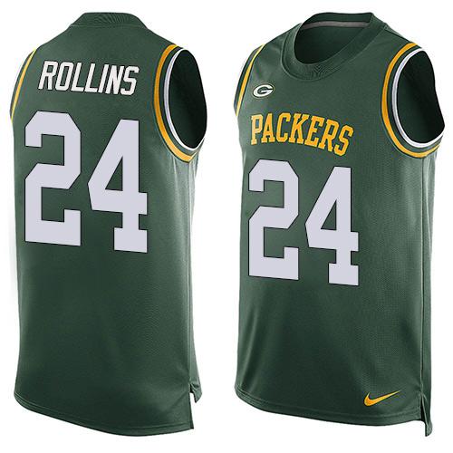  Packers #24 Quinten Rollins Green Team Color Men's Stitched NFL Limited Tank Top Jersey